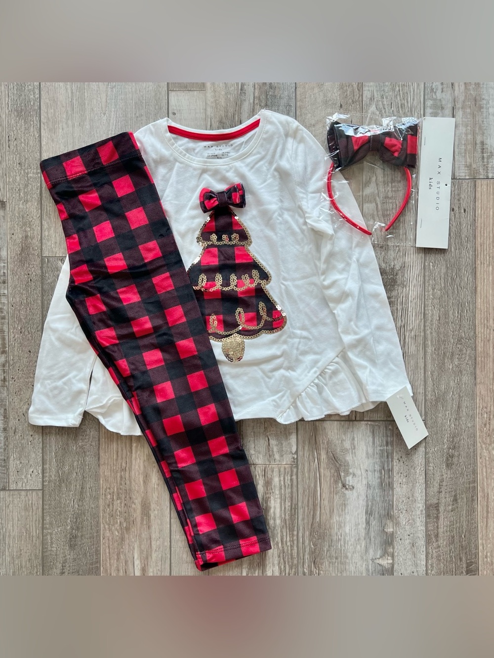 NWT Max Studio Girls Christmas 3 Piece Outfit Size 5